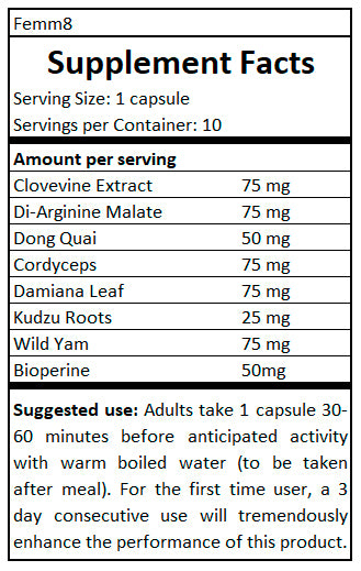 supplement facts Femm8